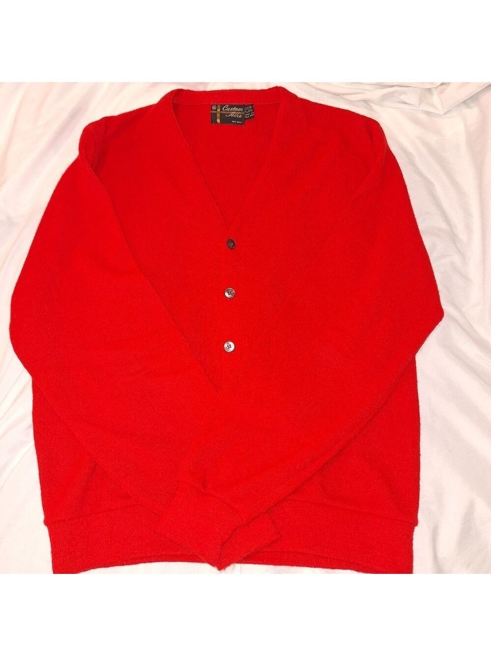 Custom Aire Red Cardigan Sweater Men's XL